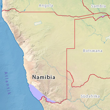 Niederschlag / Regen in Namibia im Monat Juni Niederschlag / Regen Juni