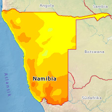 Höchste Temperaturen in Namibia im Monat Februar Höchste Temperaturen Februar