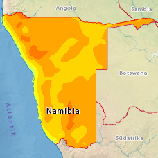 Höchste Temperaturen in Namibia im November