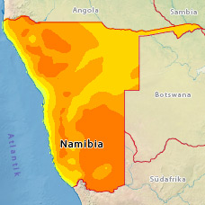 Höchste Temperaturen in Namibia im Dezember